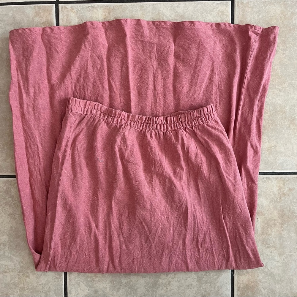 John Paul Richard pink linen maxi skirt